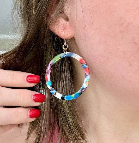 Multicolor Hoop Dangle