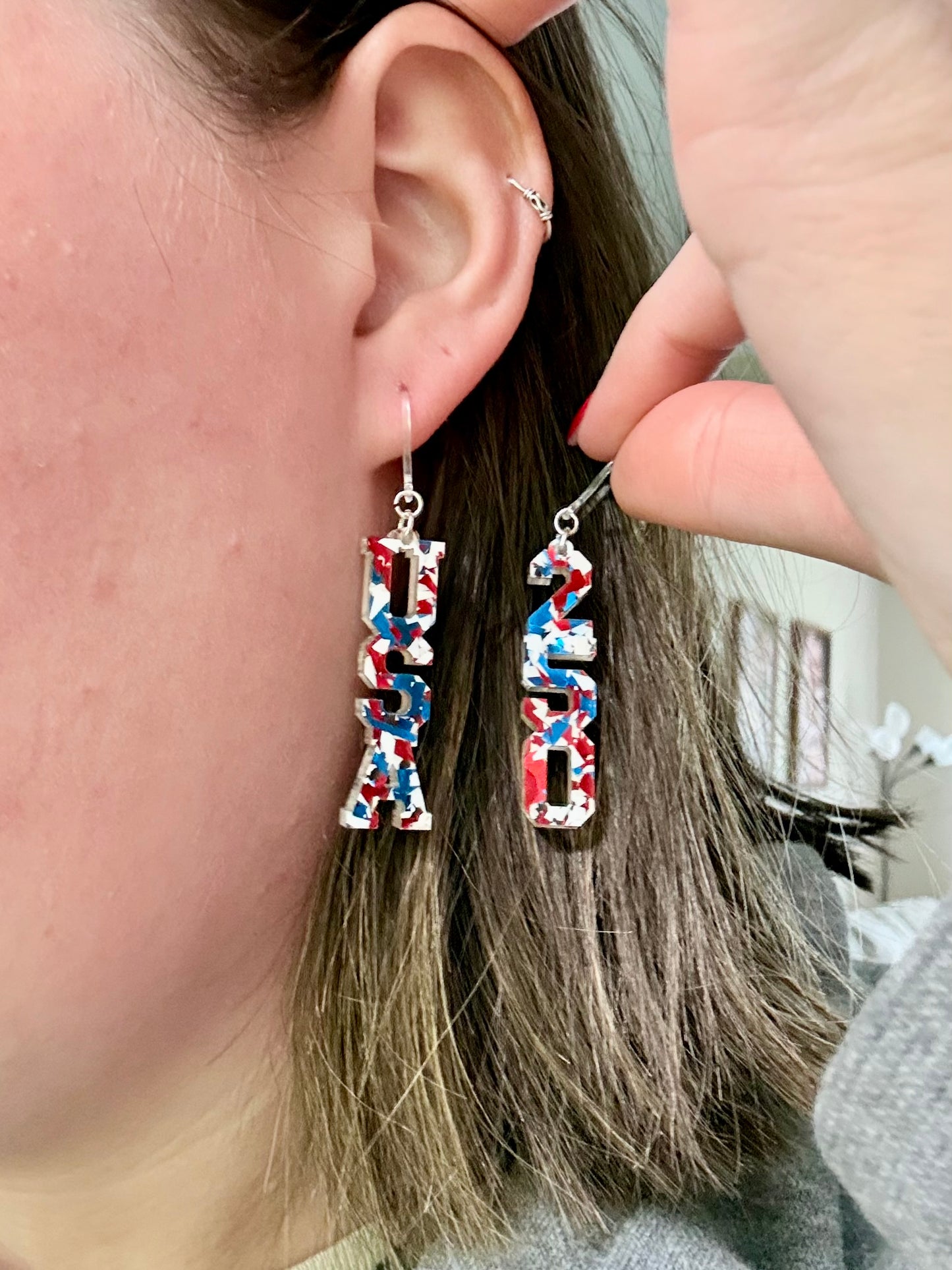 USA 250 Confetti Dangles