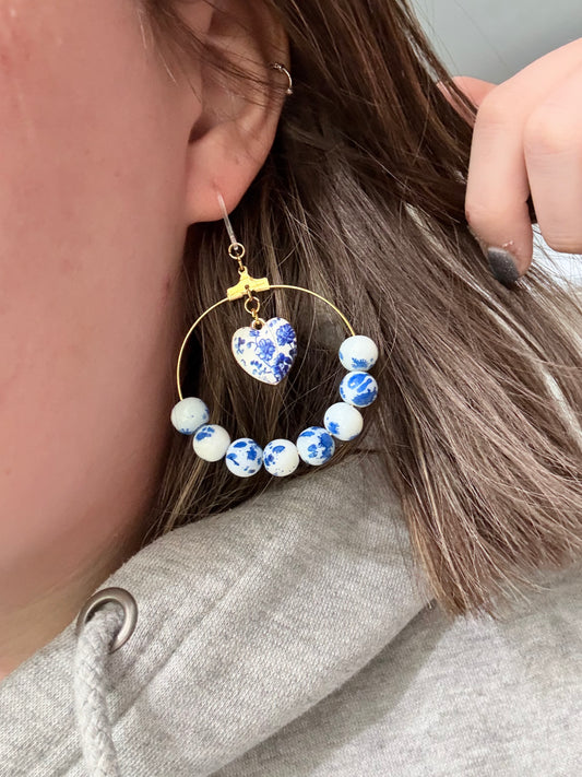 Beaded Hoop Earrings